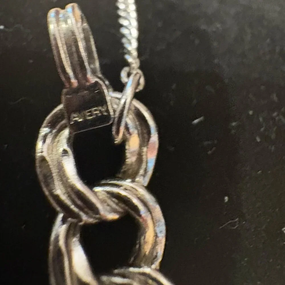 James Avery Sterling Silver Double Curb Medium Charm Bracelet with safety chain - Picture 6 of 7